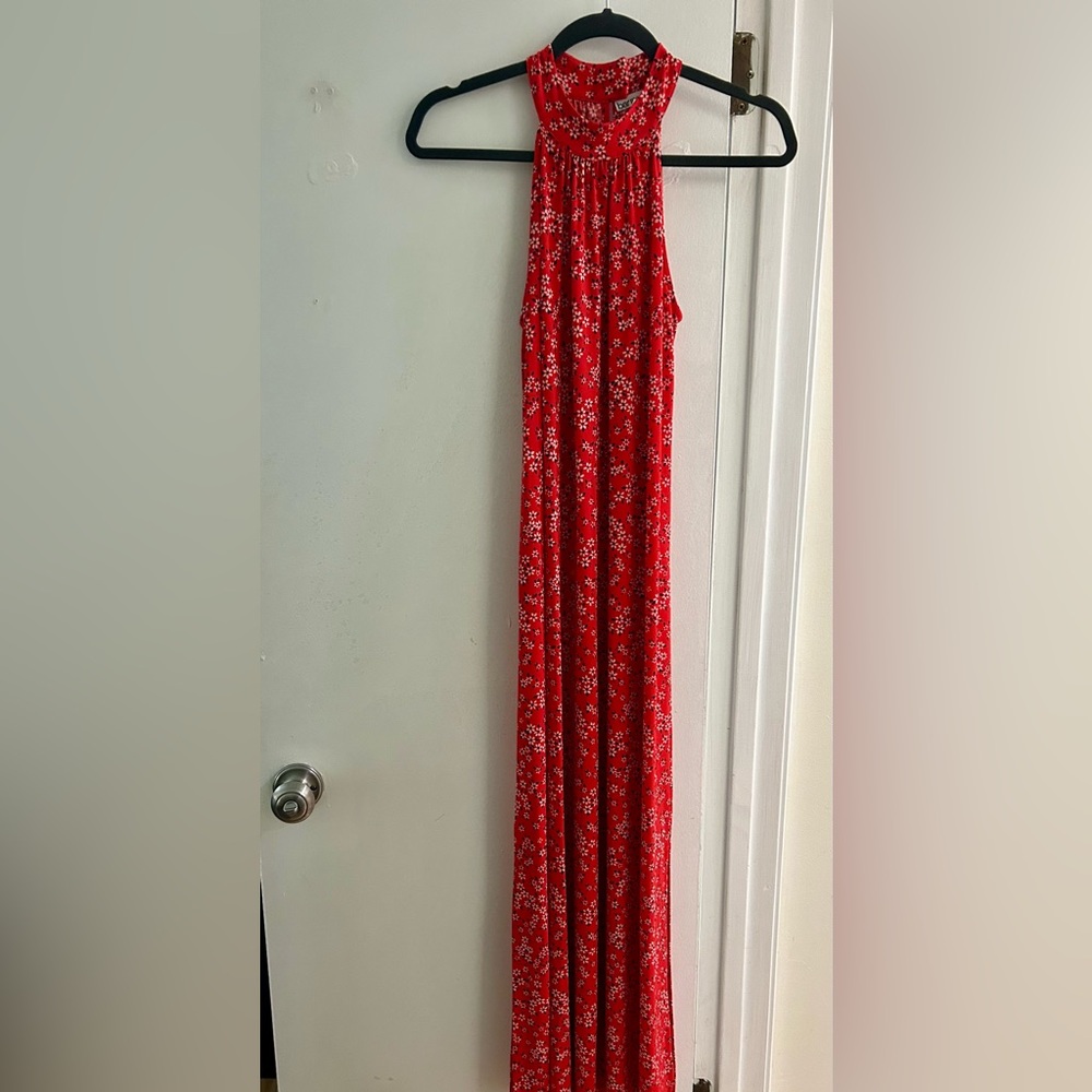 Bar III Red Floral Maxi Dress
